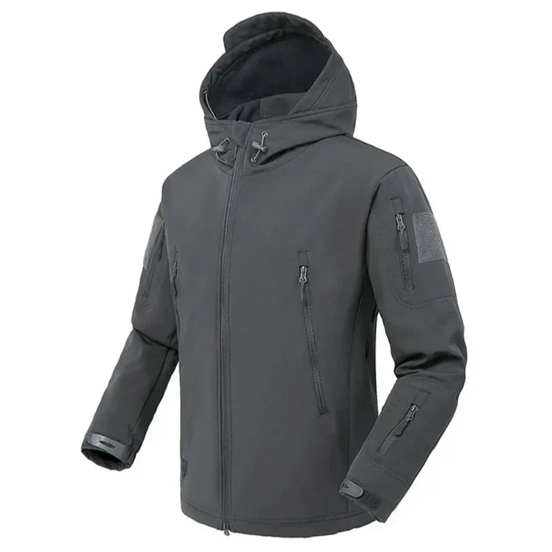 Waterproof Insulated Men's Coat - Warm Hooded Fleece Jacket