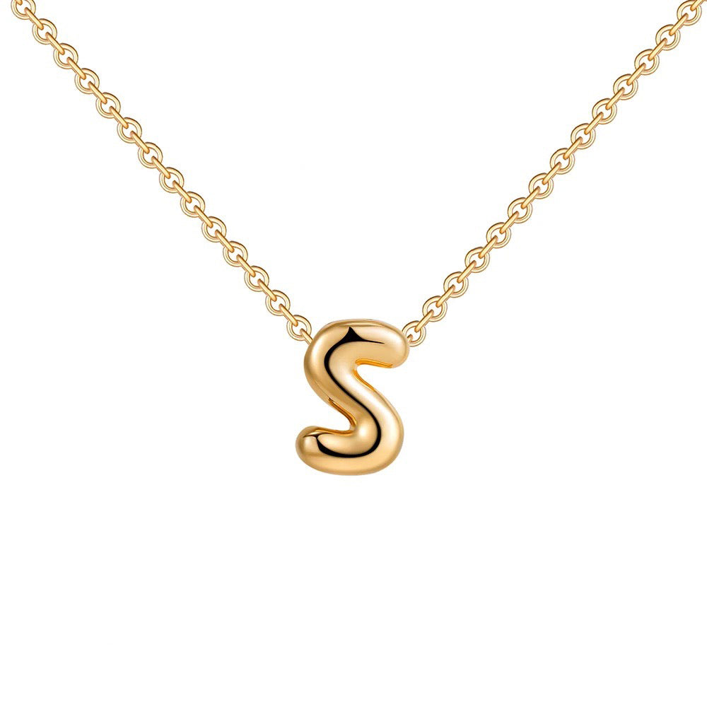 Dainty Engraved Letter Pendant Necklace
