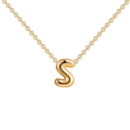 Dainty Engraved Letter Pendant Necklace