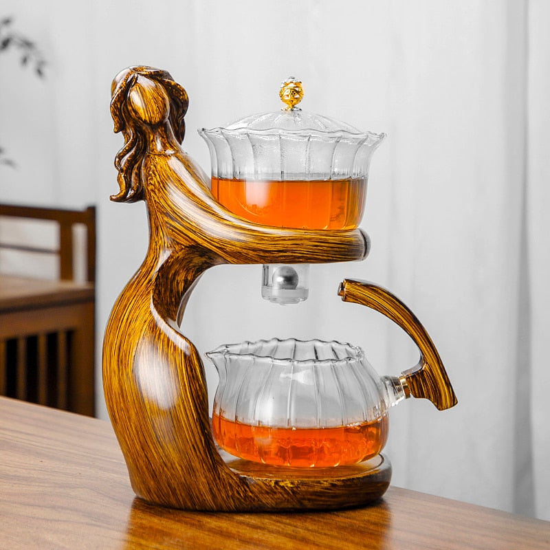 Whimsical Oceanic Wood Teapot