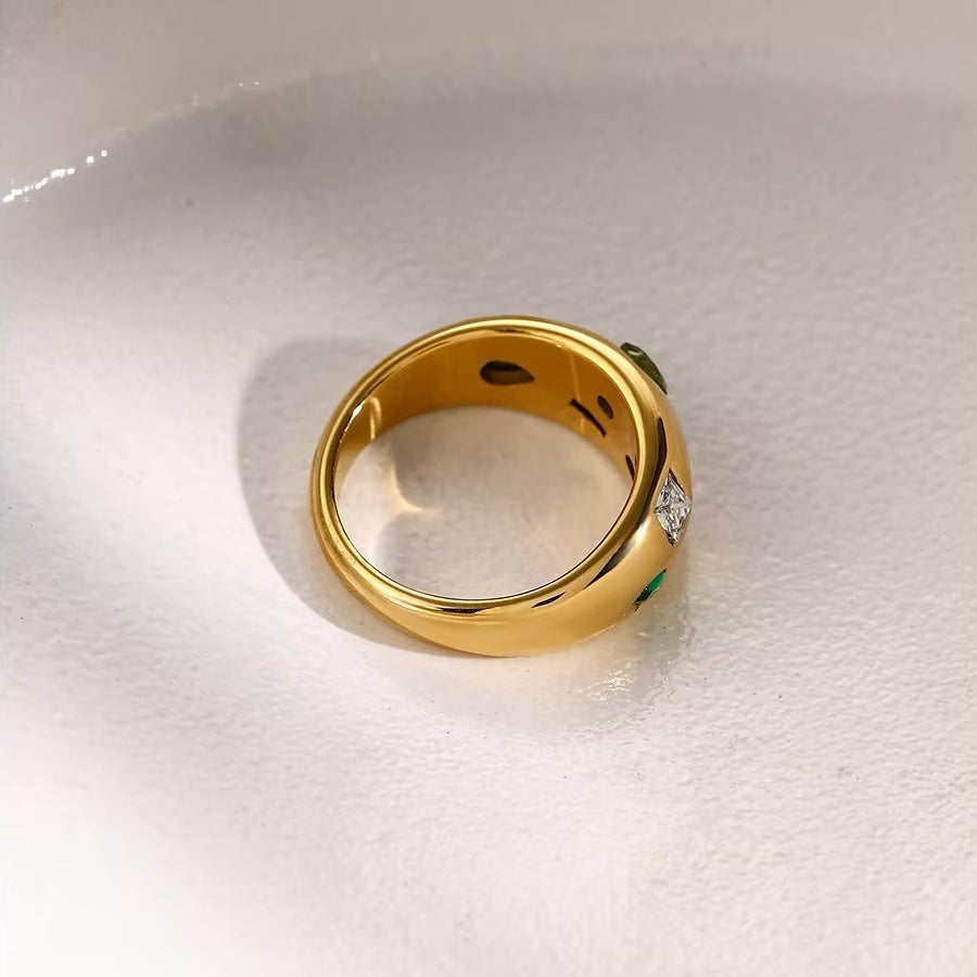 Fashionable Geometric Stone Ring