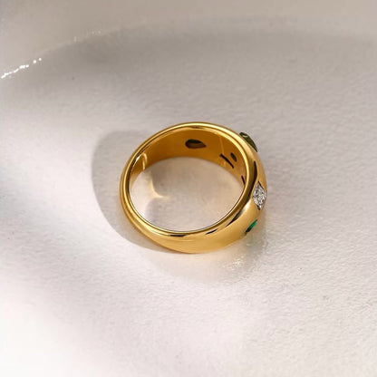 Fashionable Geometric Stone Ring