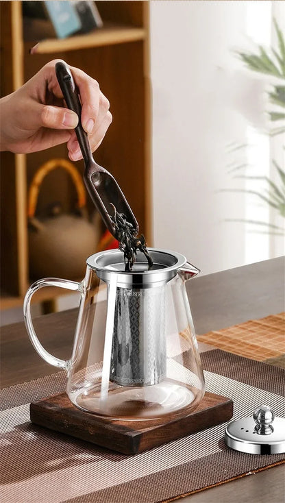 Big Thermal Glass Teapot with Metal Strainer