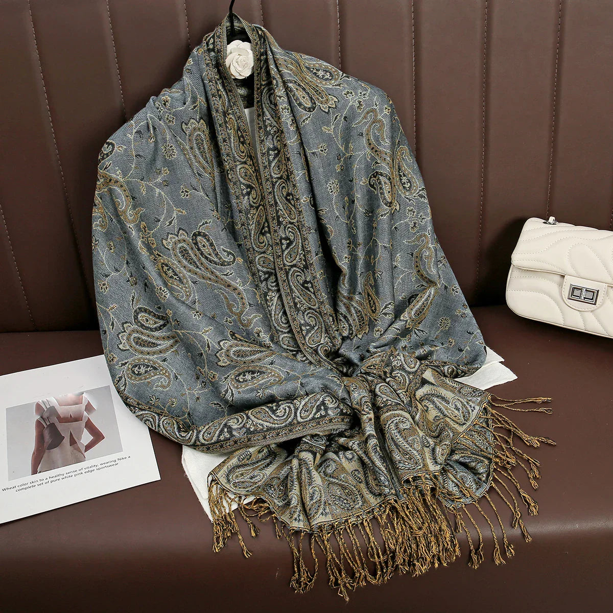Soft Cashmere Women's Scarf with Warm Luxury Print