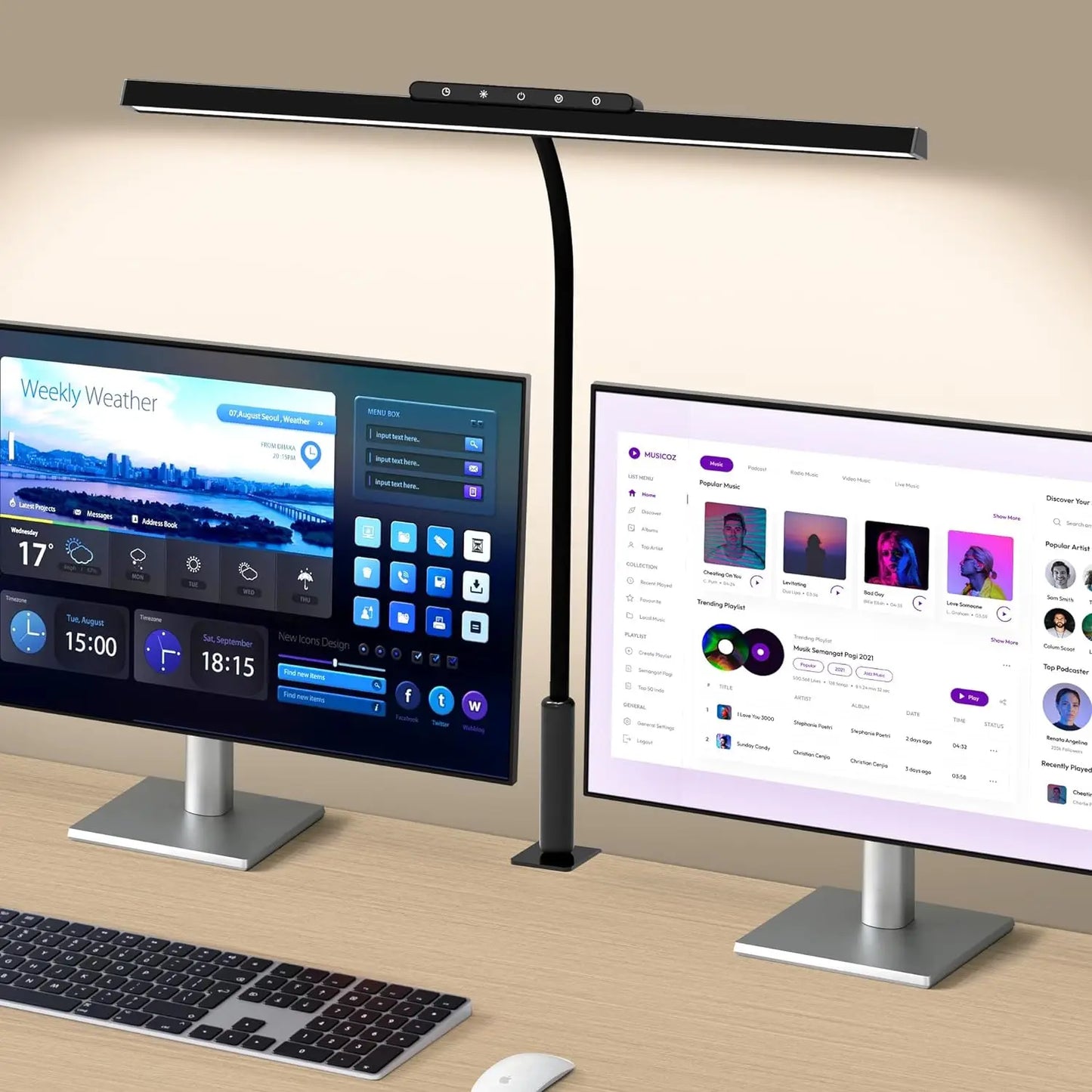 Bright LED Desk Light with Clamp and Adjustable Arm - Luxicro