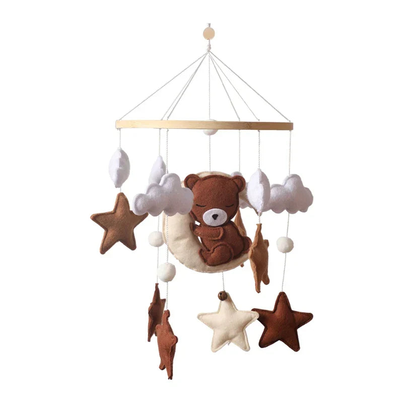 Soft Wood Baby Crib Mobile with Calming Music
