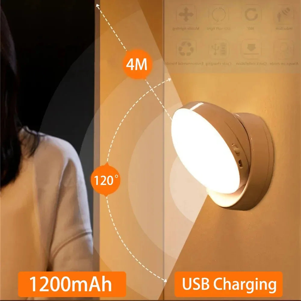 Bright LED Motion Night Light with Rotating Head