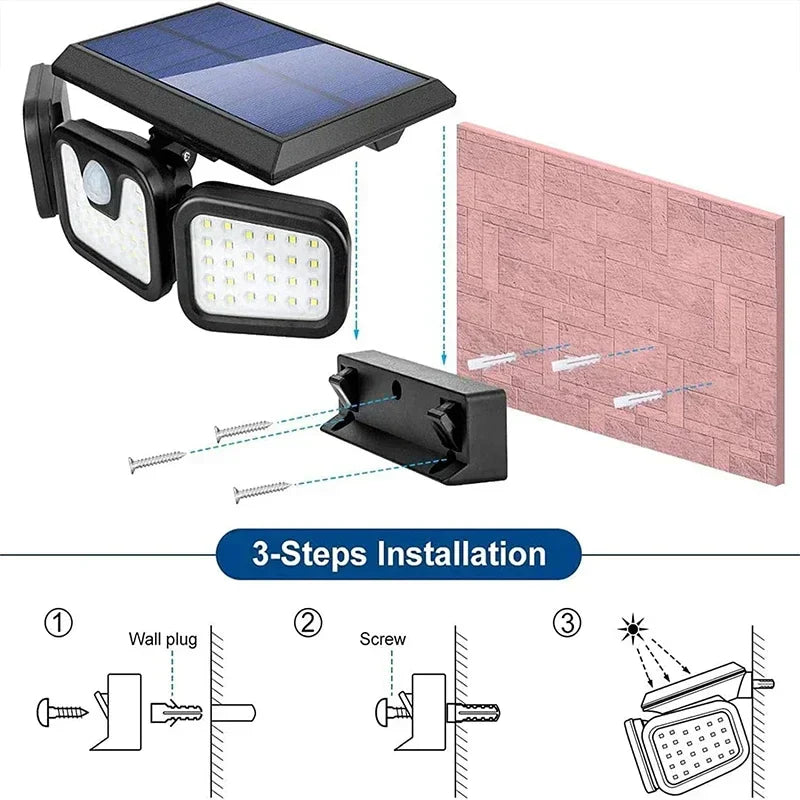 Energy Efficient Motion Sensor Solar Outdoor Lamp