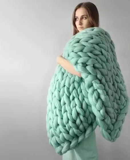 Plush Thick Woolen Throw Blanket
