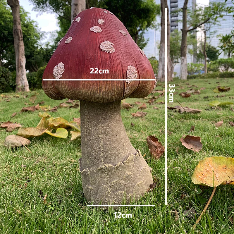 Vibrant Garden Mushroom Outdoor Ornament
