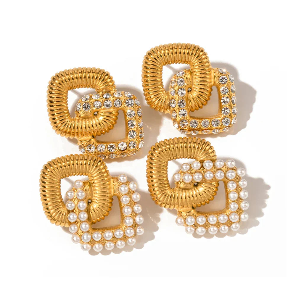 Luxury Metallic Circle Drop Earrings