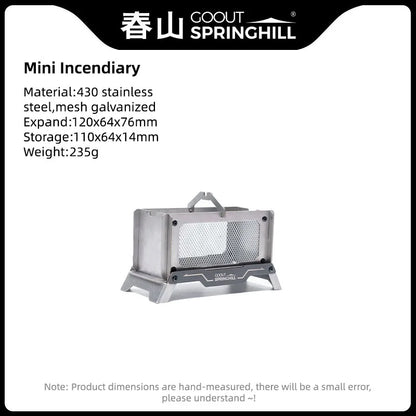 Compact Outdoor Stainless Steel Camping Wood Stove