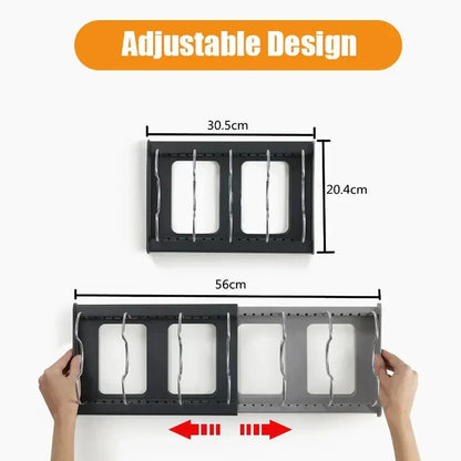 Space Saving Kitchen Pot Lid Holder – 7 Adjustable Compartments