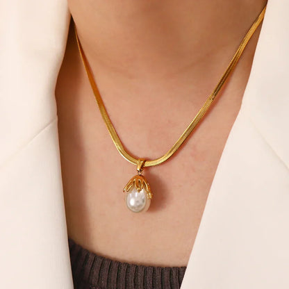 High Quality 18k Pearl Necklace Set