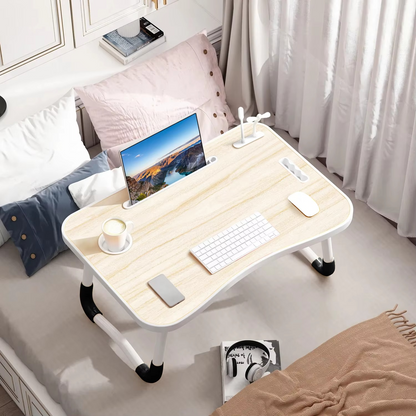 Space Saving Laptop Table with LED Light and Fan