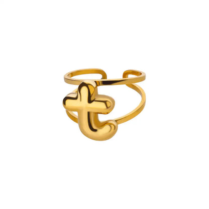 Customizable Initial Open Circle Ring