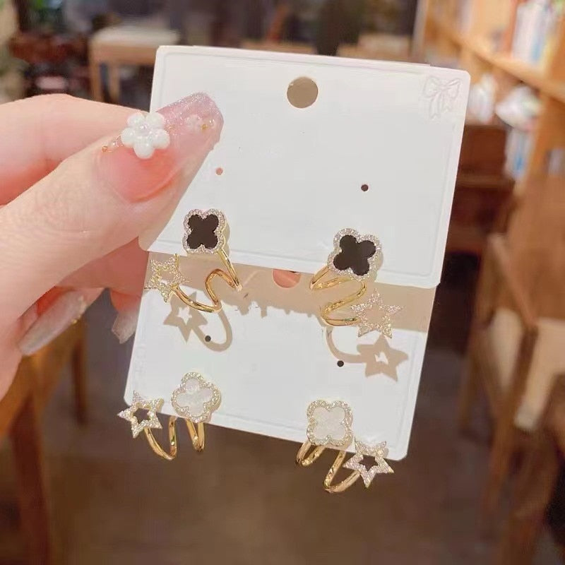 Fashionable Clover Good Luck Earrings