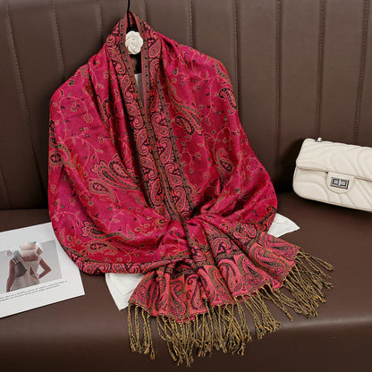 Soft Cashmere Women's Scarf with Warm Luxury Print