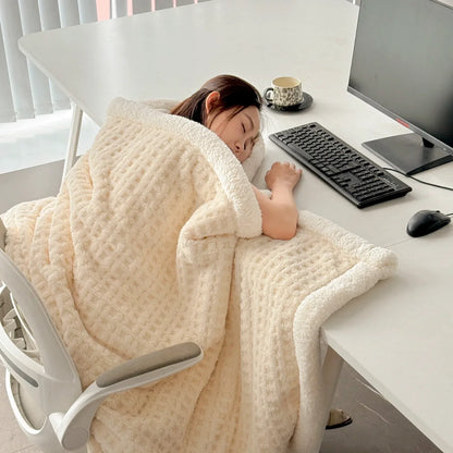 Plush Double Layer Fleece Blanket - Ultra Soft Warm Throw