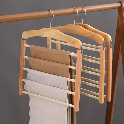 Compact Wooden Pants Storage Hanger