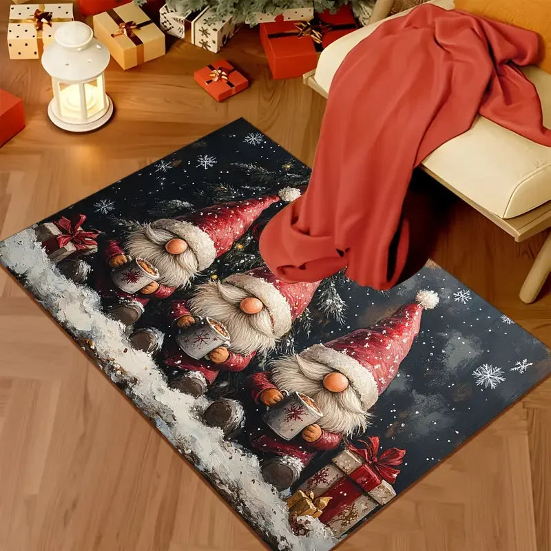 Festive Holiday Welcome Door Mat Indoor Entrance Rug