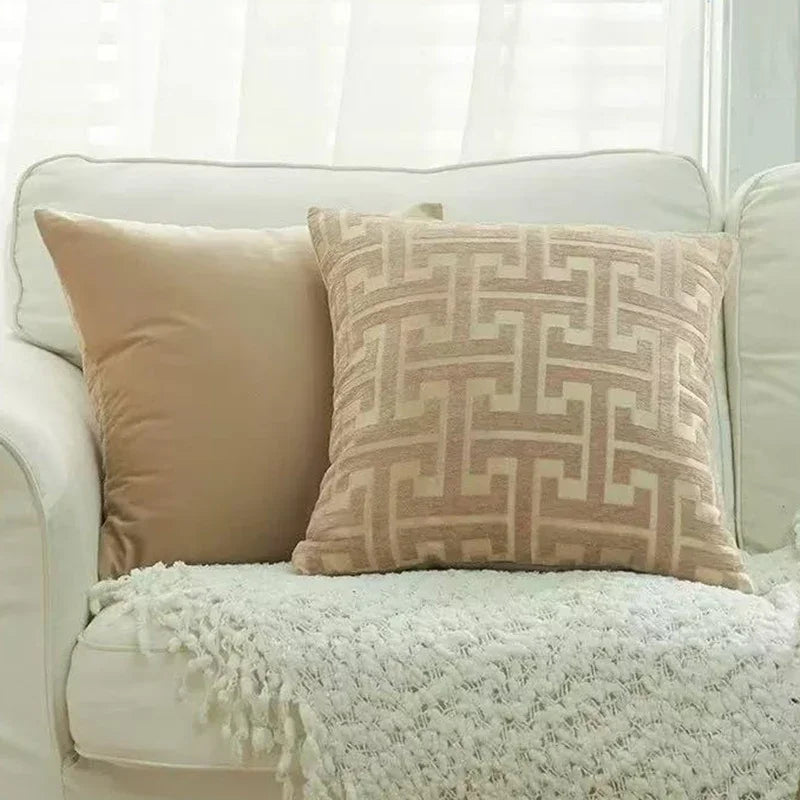 Colorful Stitched Throw Pillow Cover for Living Room