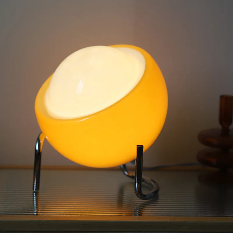 Contemporary Glass Desk Lamp with LED Nightlight - Luxicro