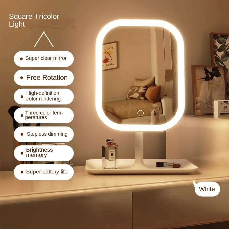 Stylish LED Makeup Mirror with Dimmable Light - Luxicro