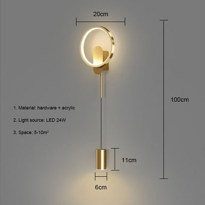 Contemporary LED Gold Sconce Wall Lamp 24W