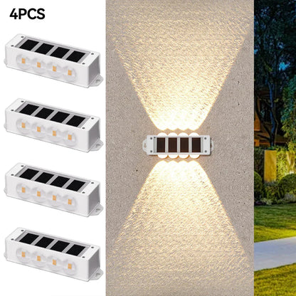 Outdoor Solar Powered Wall Lamp Warm White Waterproof - Luxicro