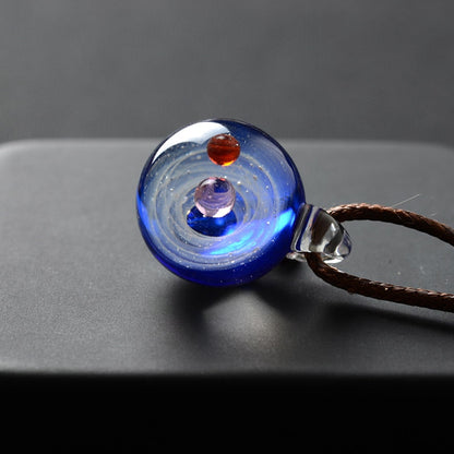 Cosmic Solar System Pendant Necklace