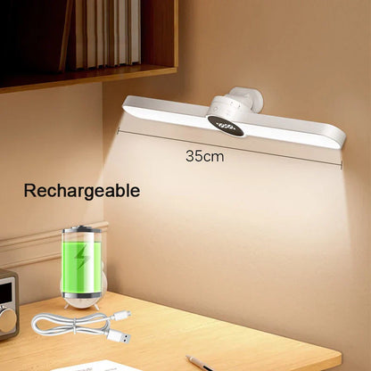 Bright LED Desk Light with Clock and USB Charging