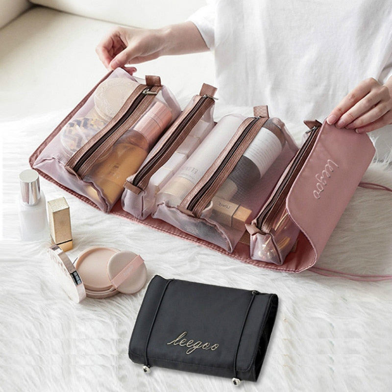 Compact Folding Cosmetic Travel Case Bag