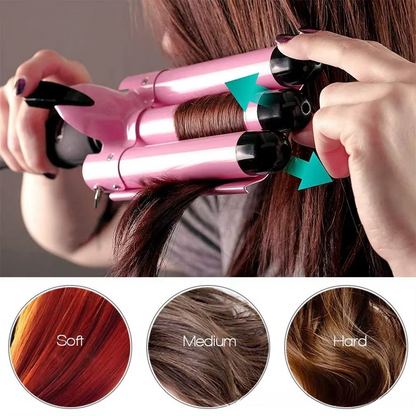 Ceramic 3 Barrel Curling Iron for Beautiful Waves