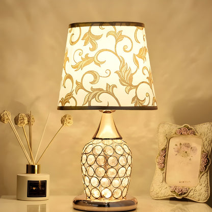 Stylish Crystal Glass Table Lamp with LED Touch Light