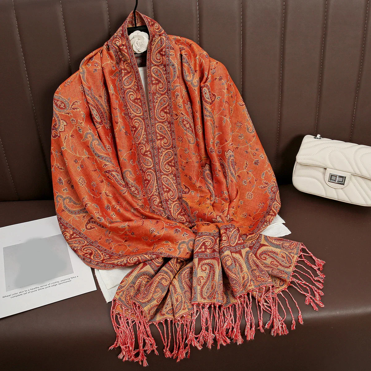 Soft Cashmere Women's Scarf with Warm Luxury Print