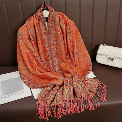 Soft Cashmere Women's Scarf with Warm Luxury Print