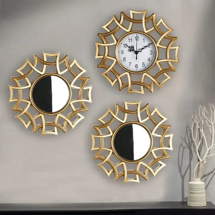 Luxury Clock and Mirror Home Decor Set - Luxicro
