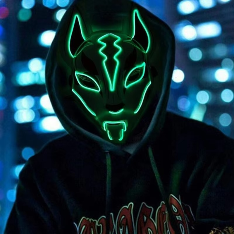 Bright LED Fox Face Mask for Halloween