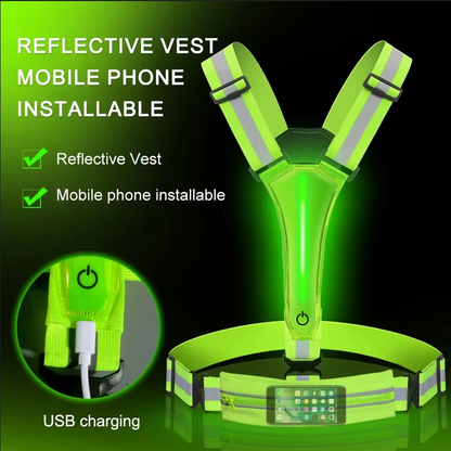 Visible LED Safety Vest with Adjustable Fit