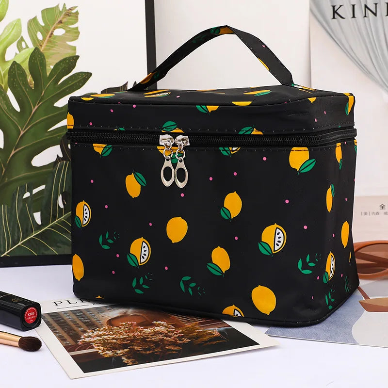Large Floral Cosmetic Travel Case
