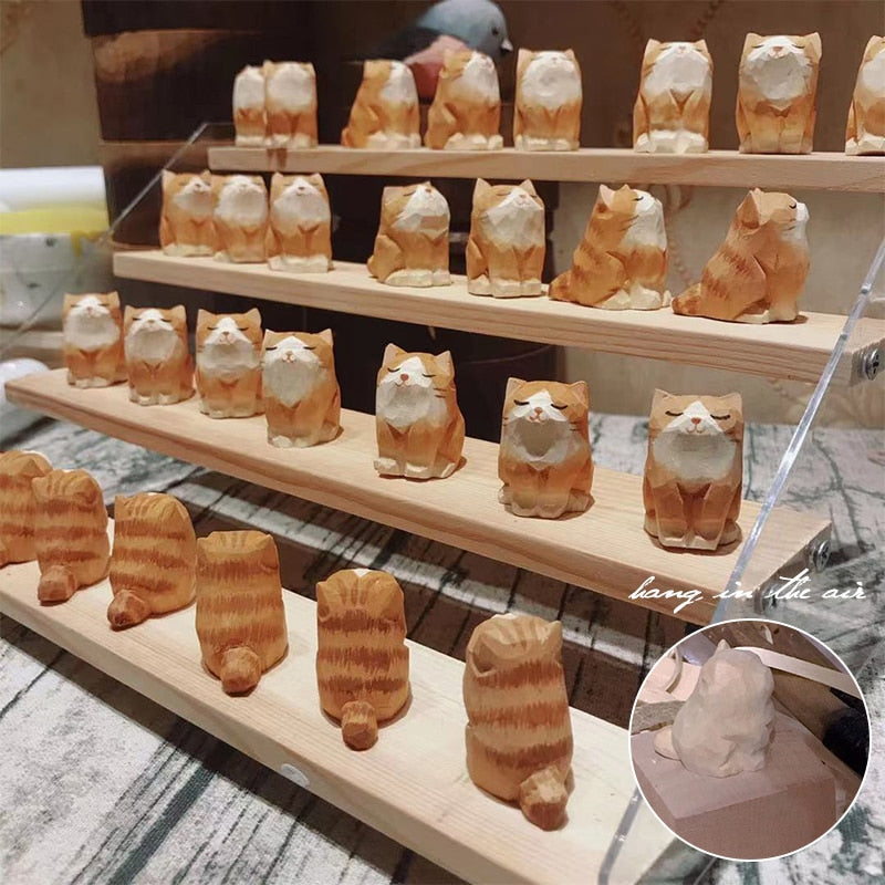 Adorable Handcrafted Wood Pet Figurines