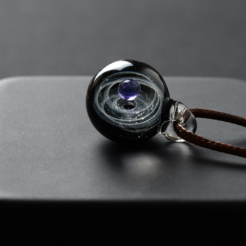Cosmic Solar System Pendant Necklace