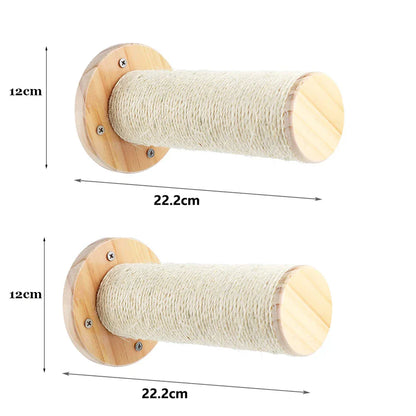 Compact Wall Mount Cat Tower Scratching Post Set