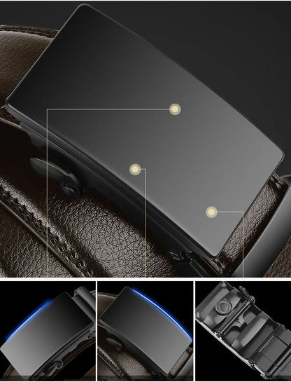 High Quality Leather Belt - Adjustable Buckle for Men