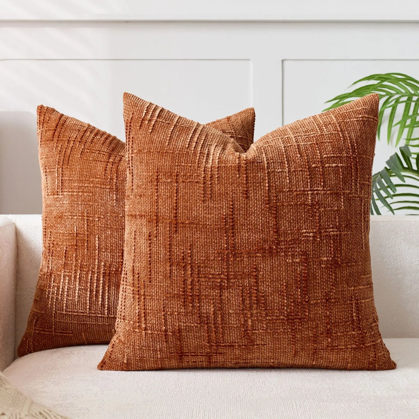 Plush Chenille Pillow in Simple Colors for Living Room