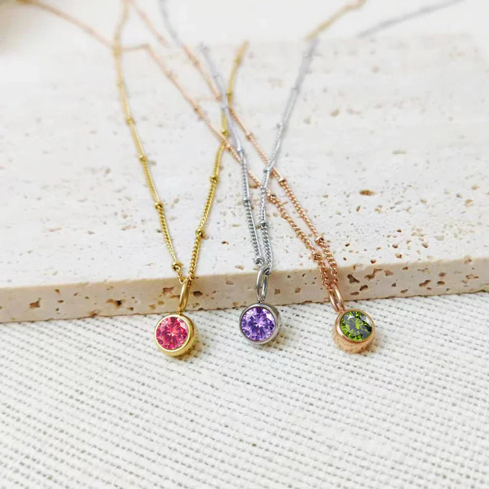 Dainty Crystal Circle Choker Necklace