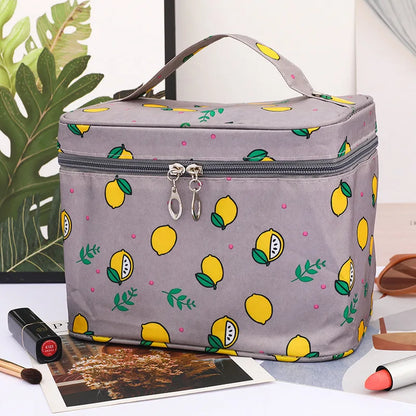 Large Floral Cosmetic Travel Case