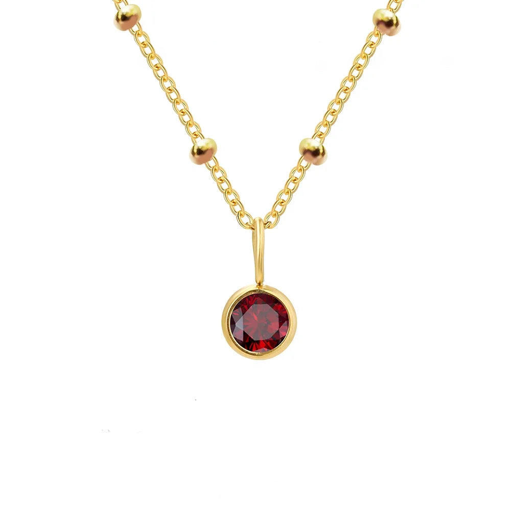 Dainty Crystal Circle Choker Necklace