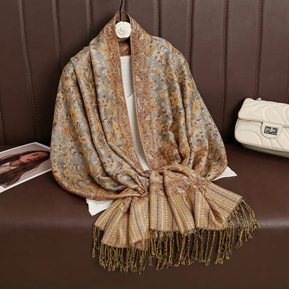 Soft Cashmere Women's Scarf with Warm Luxury Print